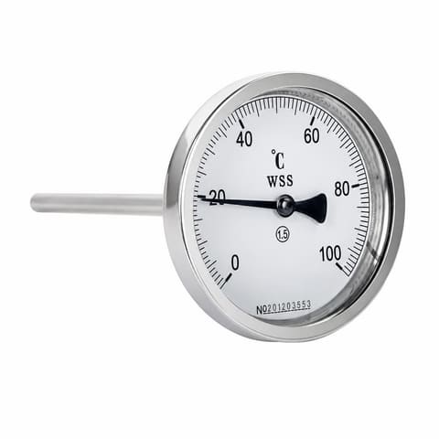 WSS301 0-100°C шток 5см Биметаллический термометр, осевое подключение