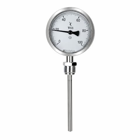 WSS411 0-100°C шток 5см Биметаллический термометр, радиальное подключение