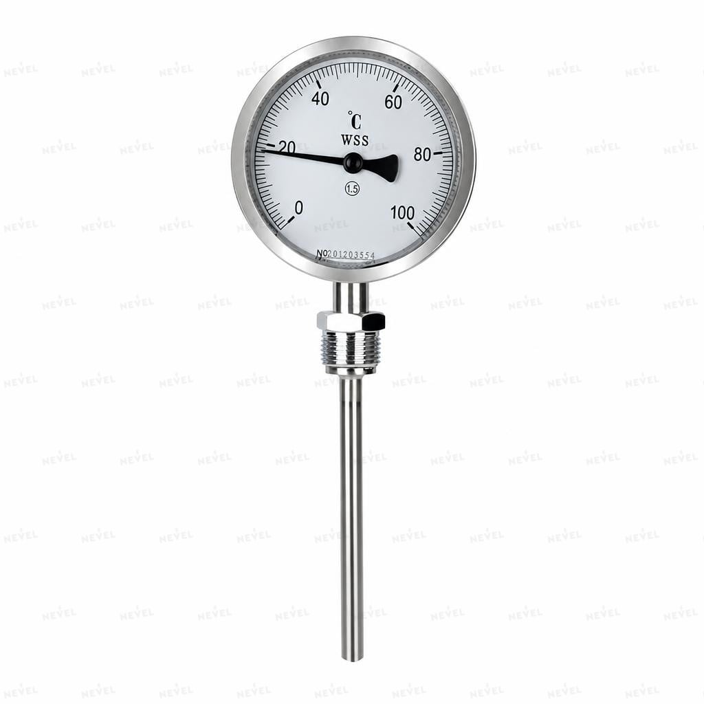 WSS411 0-100°C шток 5см Биметаллический термометр, радиальное подключение