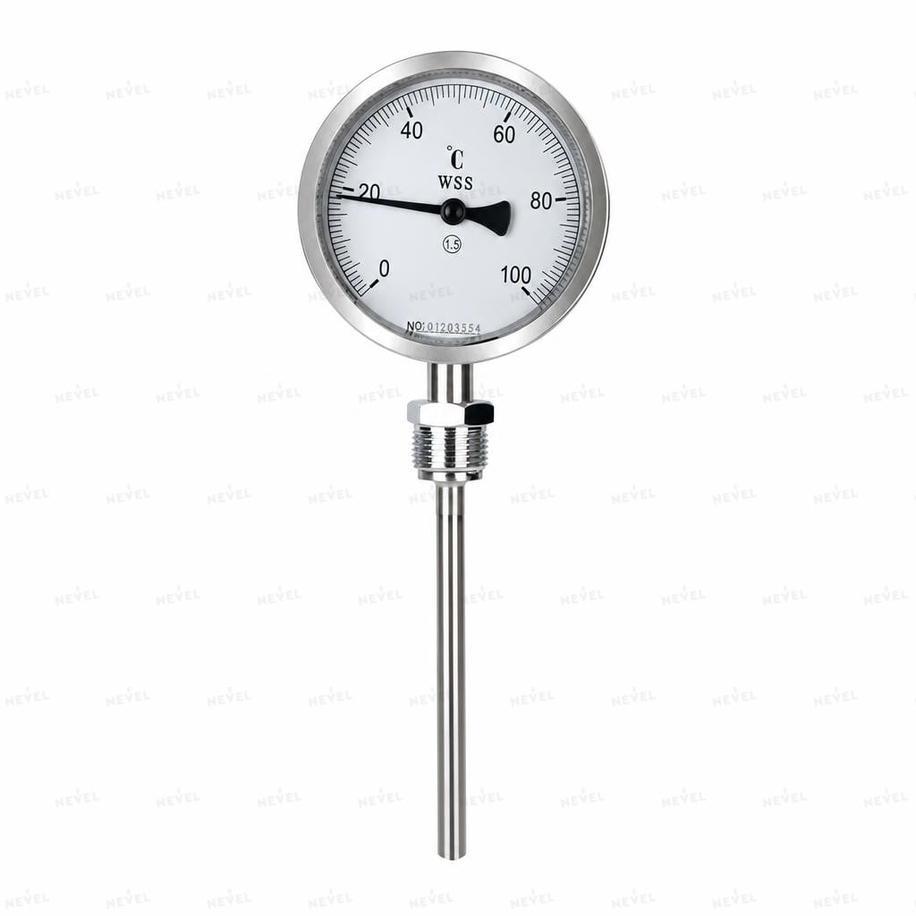 WSS411 0-300°C шток 5см Биметаллический термометр, радиальное подключение