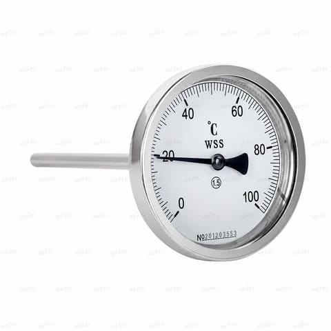 WSS401 0-50°C shtok 5sm bimetall termometr, oʻqli ulanish — 1