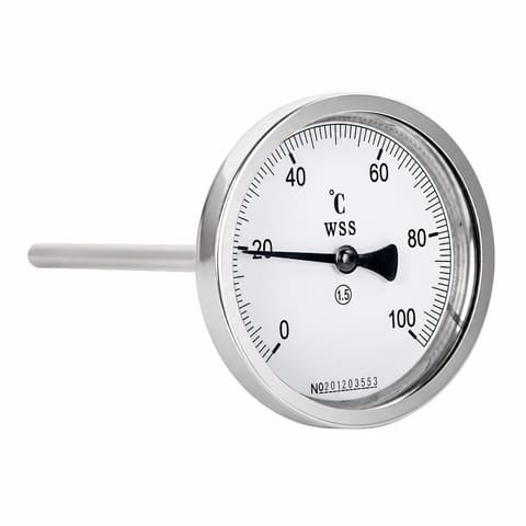 WSS401 0-100°C шток 5см Биметаллический термометр, осевое подключение