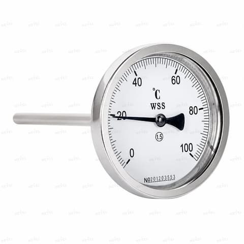 WSS401 0-100°C шток 5см Биметаллический термометр, осевое подключение — 1