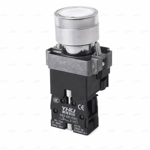 XB2-BW3161 NO 24VDC yoritilgan metall tugma, oq — 1