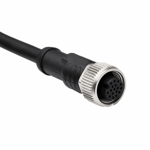 M12 12-pin мама Кабельный разъём прямой, кабель 10 см