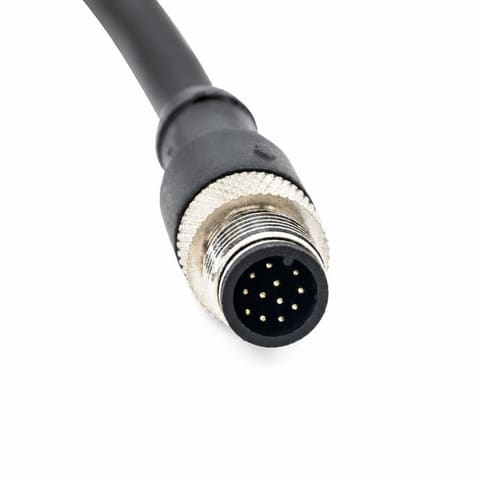 M12 12-pin папа Кабельный разъём прямой, кабель 10 см