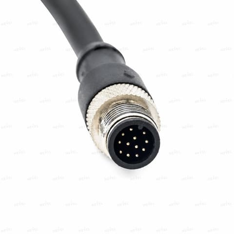 M12 12-pin папа Кабельный разъём прямой, кабель 10 см — 1