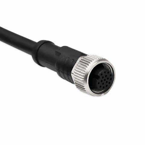 M12 17-pin мама Кабельный разъём прямой, кабель 10 см