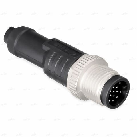 M12 17-pin папа Кабельный разъём прямой, кабель 10 см — 1