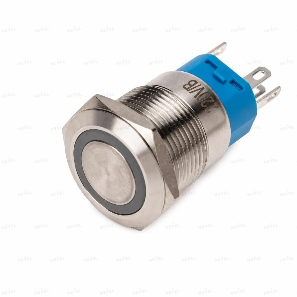 YHJ16-262 NO+NC 220V 16мм Кнопка металлическая без фиксации красный