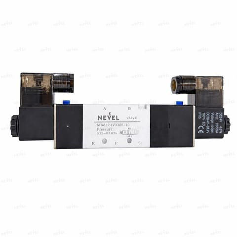 4V330E-10B 24VDC elektromagnit pnevmotaqsimlagich 5/3 markazi chiqindili G3/8" — 3