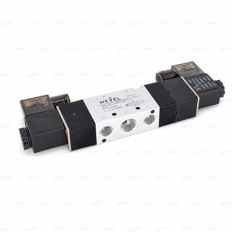 4V330E-10B 24VDC elektromagnit pnevmotaqsimlagich 5/3 markazi chiqindili G3/8" — 2