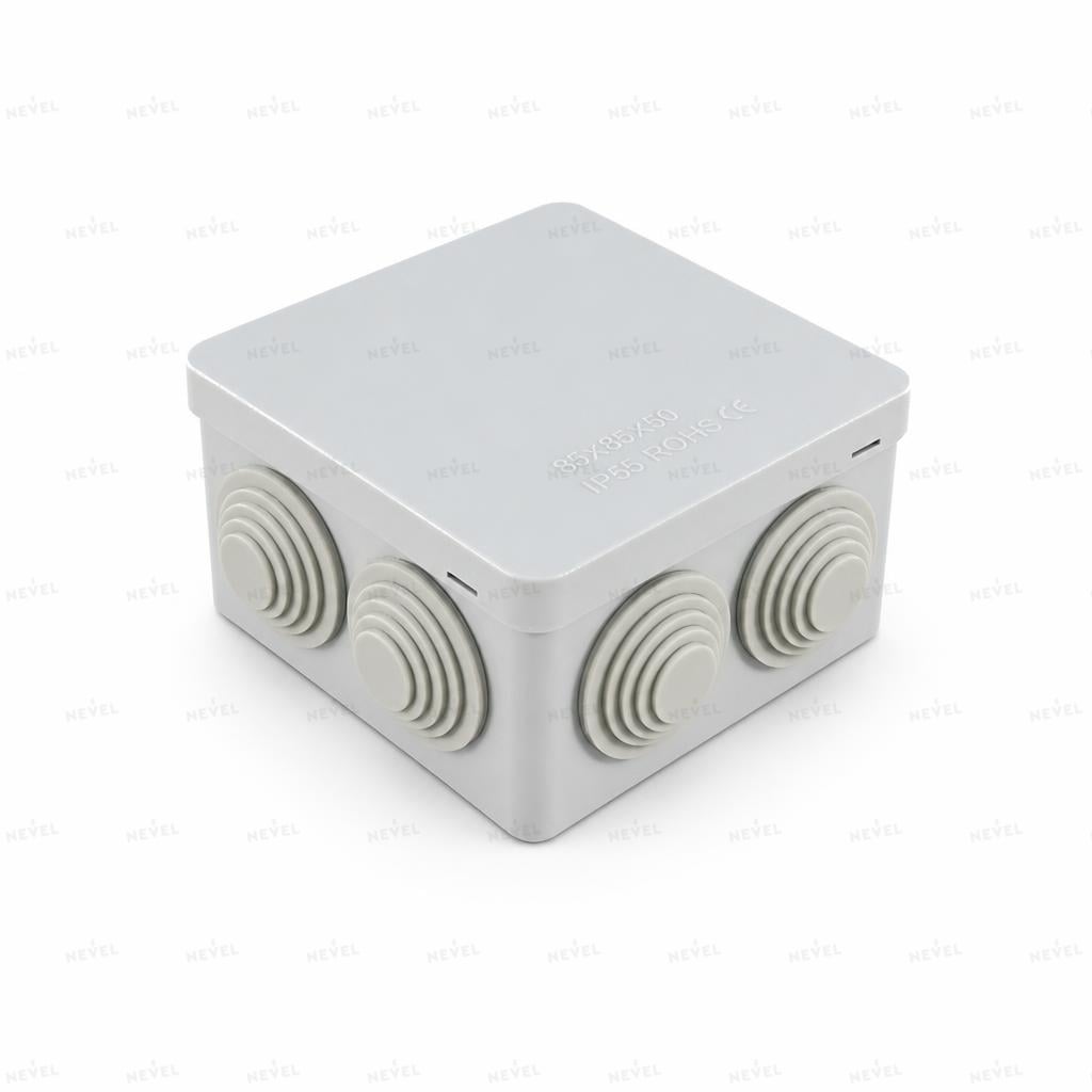 tarqatish qutisi 85×85×50 mm IP55 7 chiqish ABS