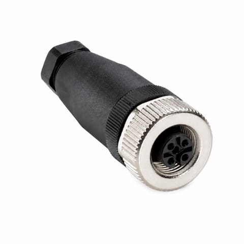 M12 4-pin мама Разъём прямой без кабеля