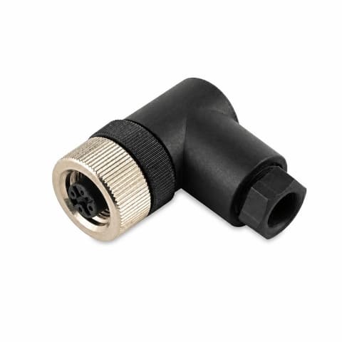 M12 4-pin мама Разъём угловой без кабеля