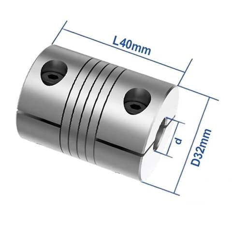 LR-B-D32L40 Ø12/15мм Муфта спиральная для энкодера алюминиевая — 2