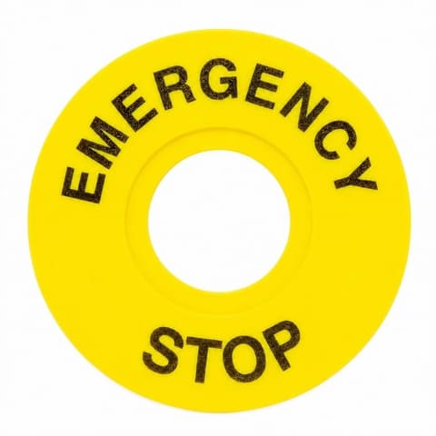Табличка EMERGENCY STOP Ø75мм для кнопок 22мм — 1