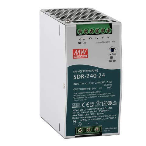SDR-240-24 24В 10A Блок питания на DIN-рейку MEAN WELL