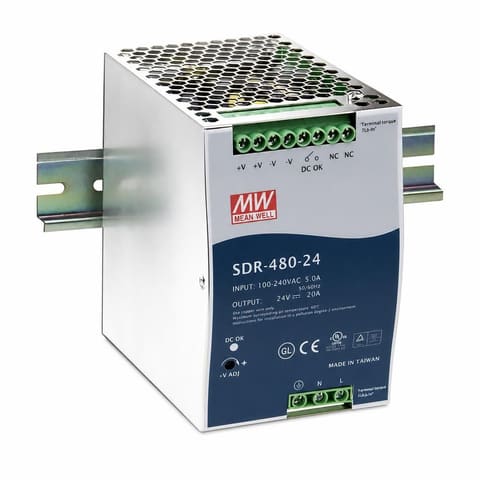 SDR-480-24 24В 20A Блок питания на DIN-рейку MEAN WELL