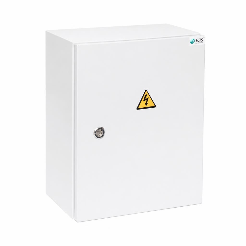 germetik metall shchit 600×500×200 mm IP54 poʻlat 0,9 mm montaj paneli bilan ESS