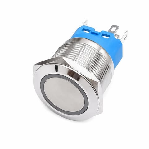 YHJ19-362 NO+NC 12-36V 19мм Кнопка металлическая с фиксацией зелёный