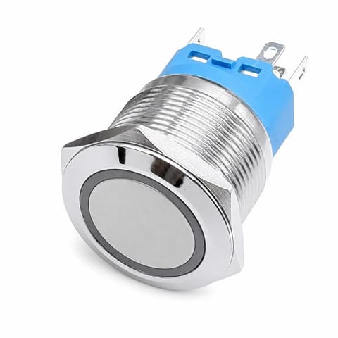 YHJ22-262 NO+NC 12-36V 22mm fiksatsiyasiz metall tugma, yashil