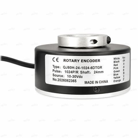 QJ80H-24-1024-6DTGR 1024 P/R Push-Pull 10-30VDC Инкрементальный энкодер с полым валом Ø24мм — 1