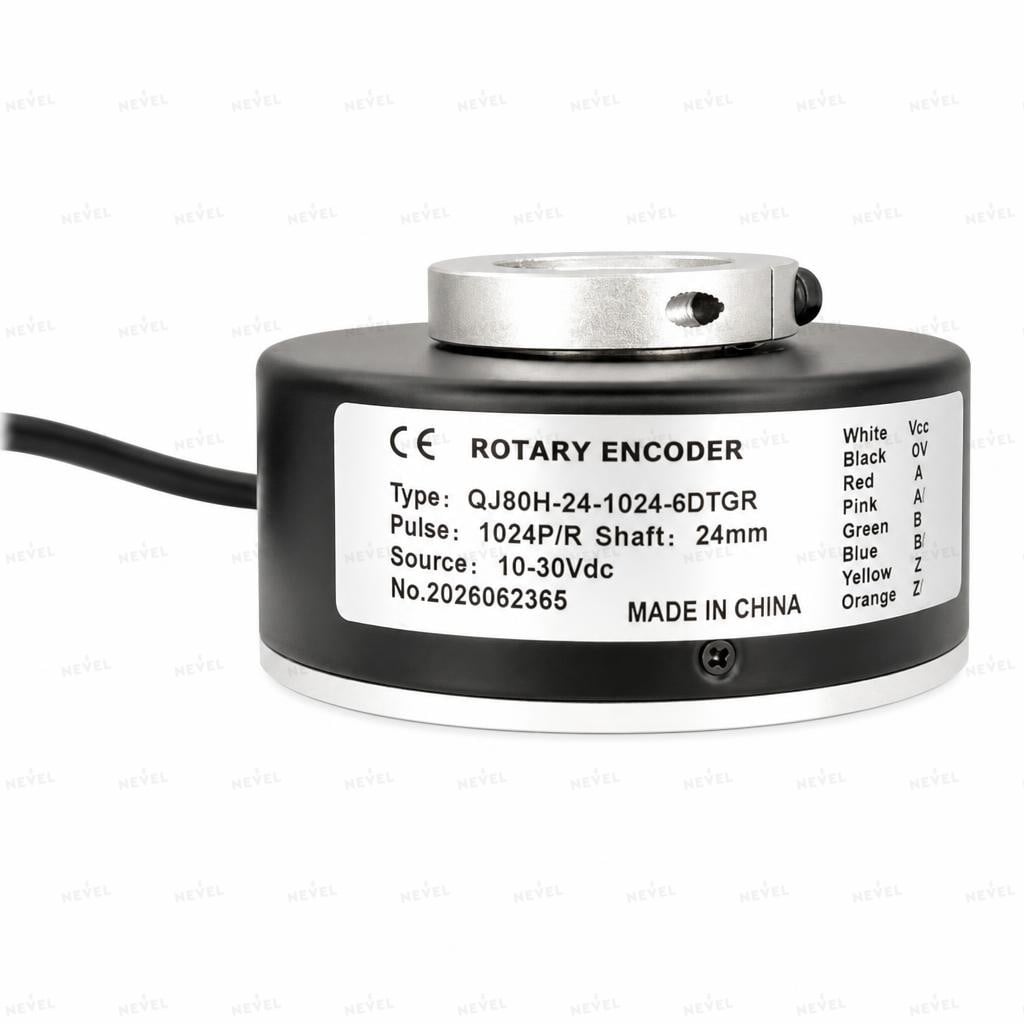 QJ80H-24-1024-6DTGR 1024 P/R Push-Pull 10-30VDC Инкрементальный энкодер с полым валом Ø24мм