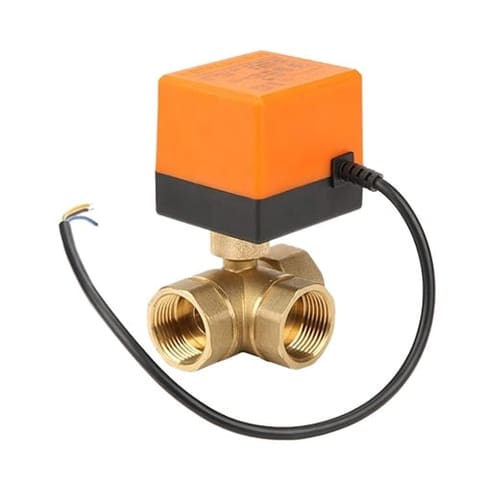 DN15-3 G1/2" Кран шаровой латунный трёхходовой с электроприводом 220VAC
