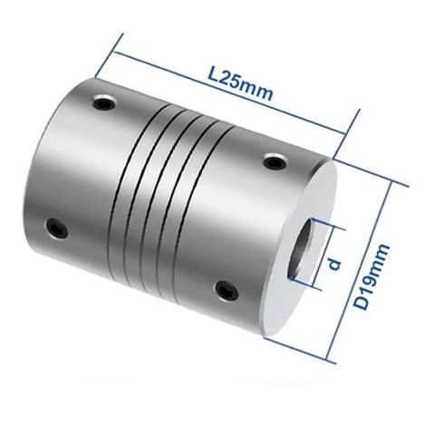 LR-D-D19L25 Ø8/10мм Муфта спиральная для энкодера алюминиевая — 2