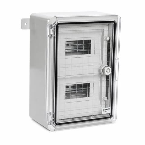 Щит пластиковый 250×350×150 мм IP65 с DIN-рейкой на 18 модулей и прозрачной дверью ABS
