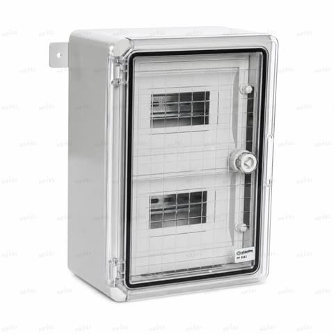 Щит пластиковый 250×350×150 мм IP65 с DIN-рейкой на 18 модулей и прозрачной дверью ABS — 1