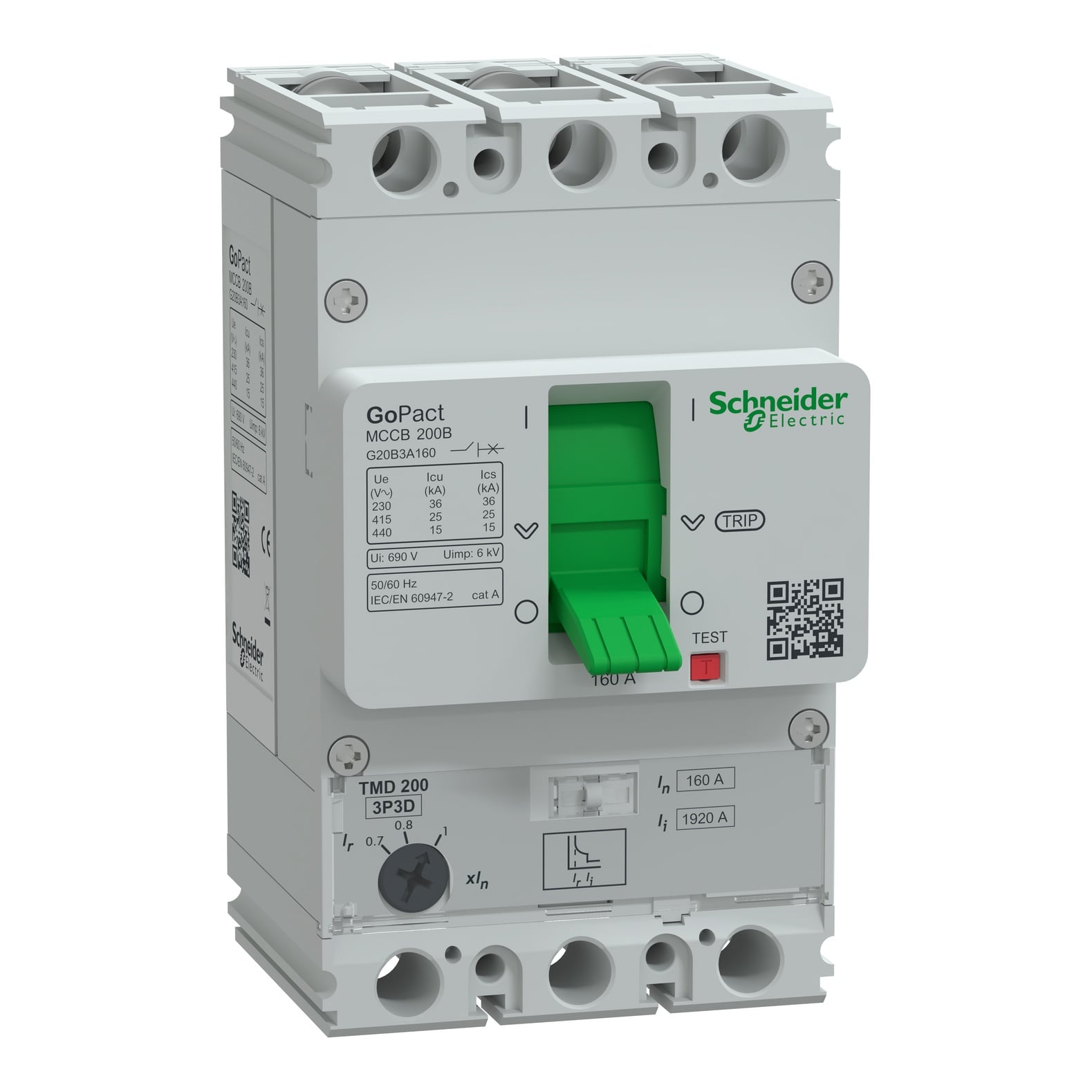 G20B3A80 GoPact 200 3P 80A 25kA Автоматический выключатель регулируемый Schneider Electric