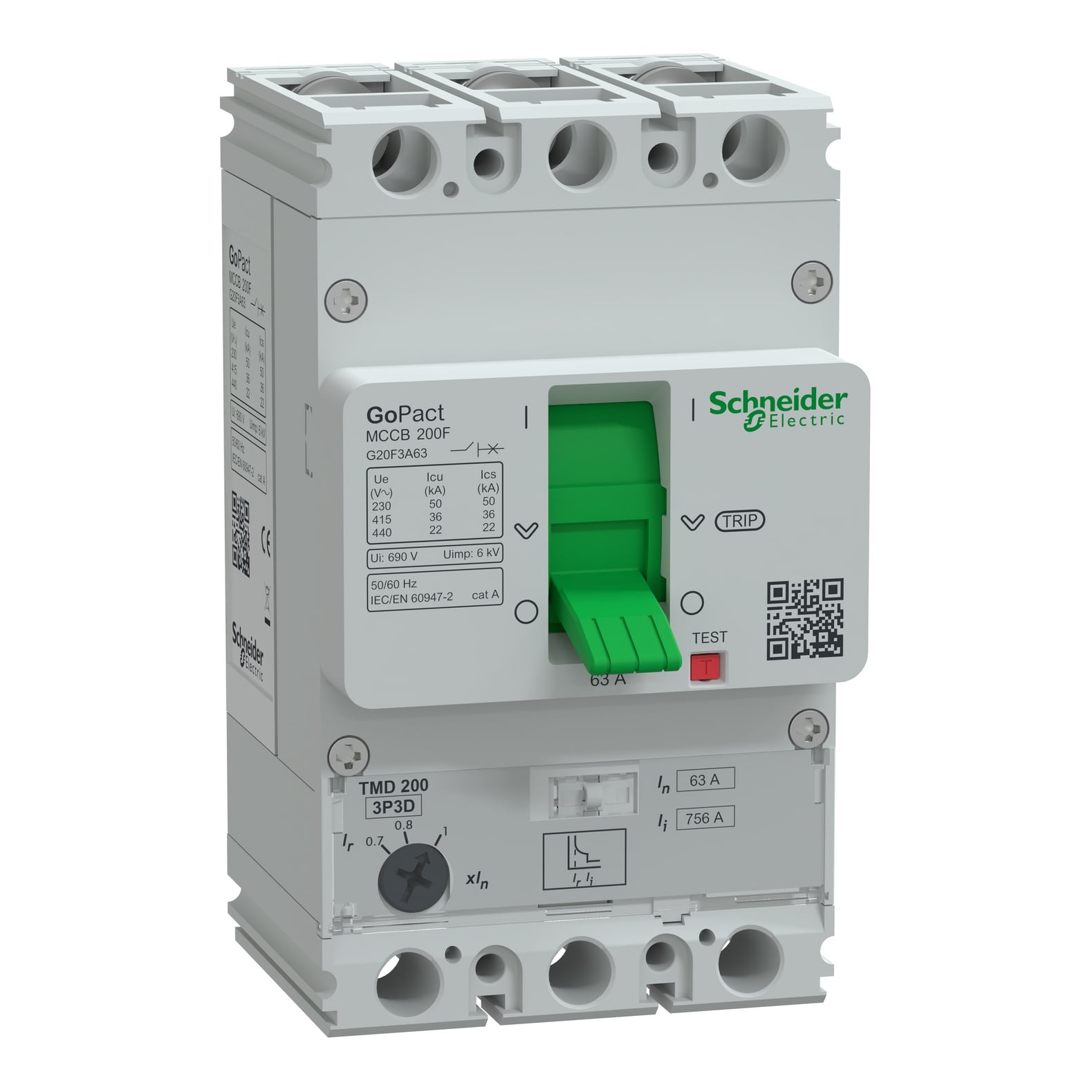 G20F3A80 GoPact 200 3P 80A 35kA Автоматический выключатель регулируемый Schneider Electric