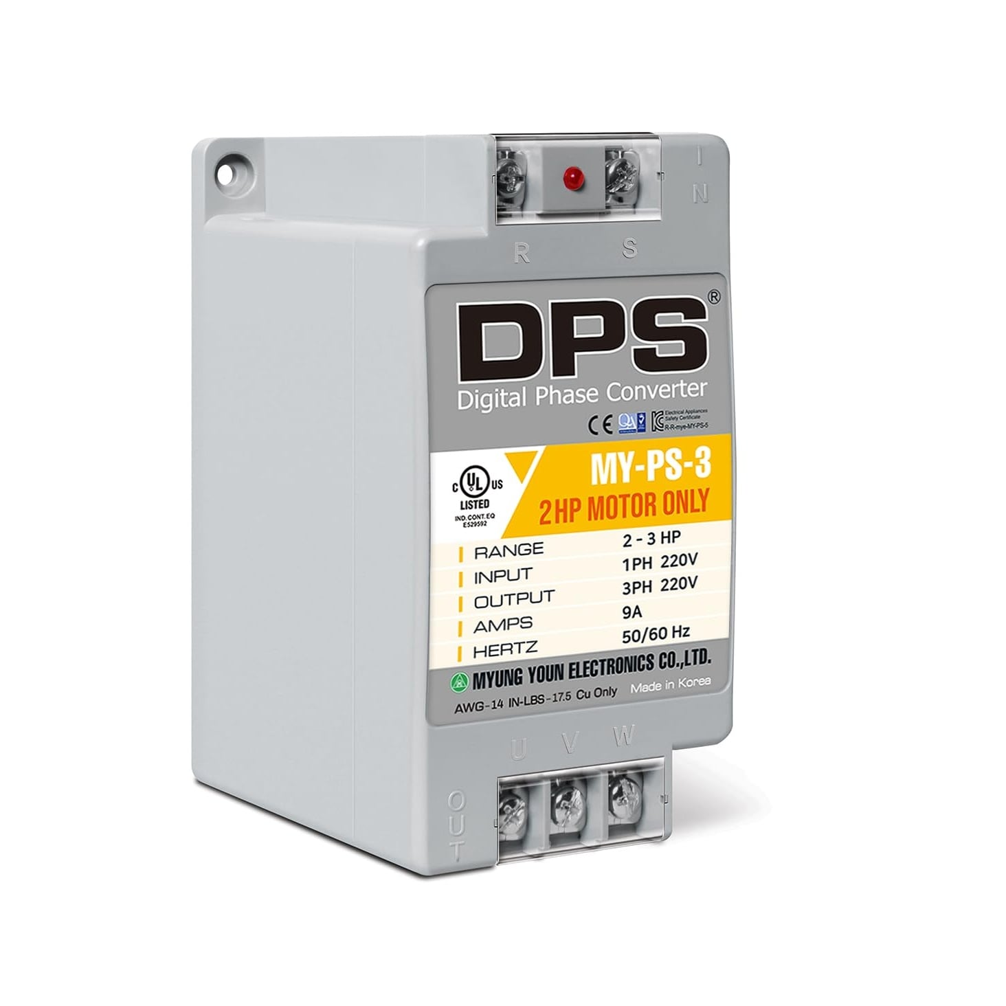 MY-PS-3 1,5кВт 6A 220В 1ф→3ф Цифровой преобразователь фаз DPS