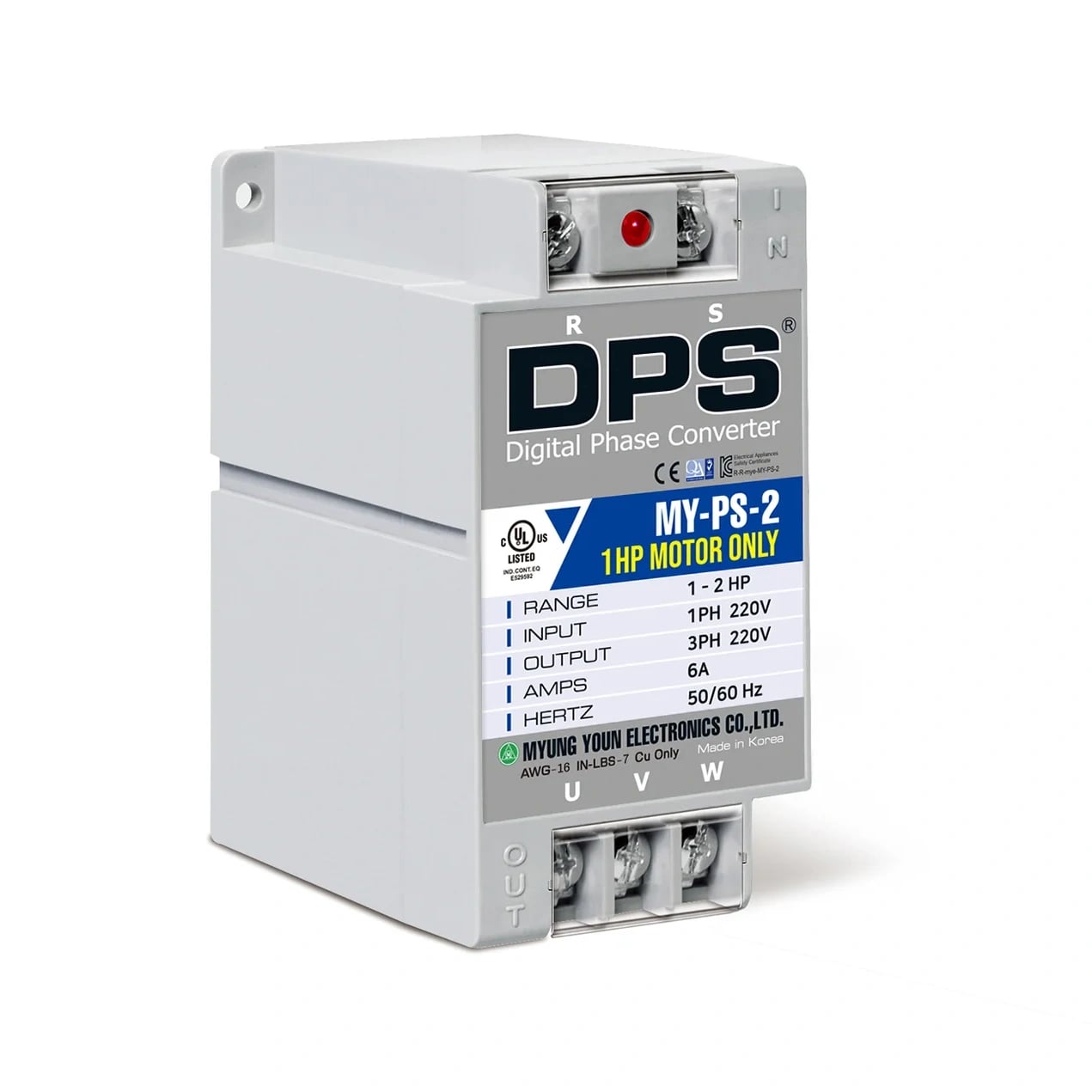MY-PS-2 0,75кВт 3A 220В 1ф→3ф Цифровой преобразователь фаз DPS
