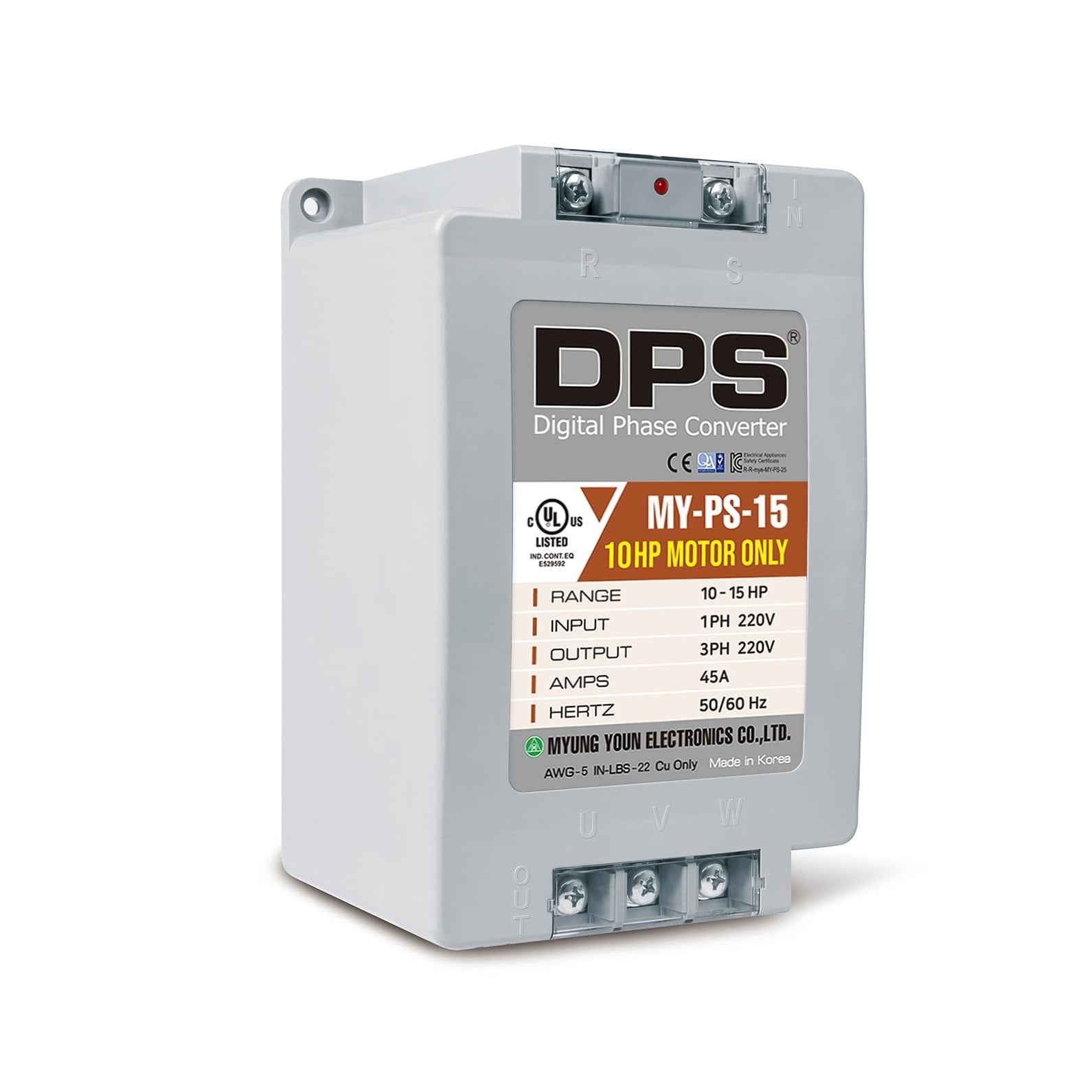 MY-PS-15 7,5кВт 30A 220В 1ф→3ф Цифровой преобразователь фаз DPS