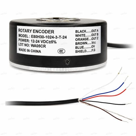 E80H30-1024-3-T-24 1024 P/R Push-Pull 12-24VDC Инкрементальный энкодер с полым валом Ø30мм — 2